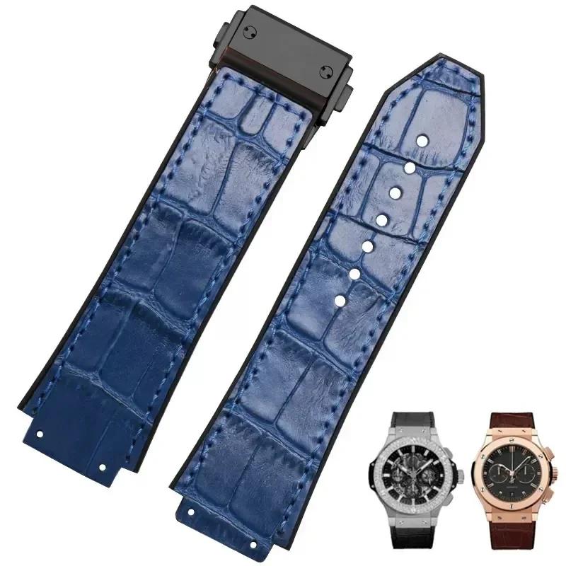 Orologio in Pelle di Mucca per HUBLOT Hengbao Yubo Classic Fusion Big Bang Cinturino in Silicone Pelle Vera Uomo 26-19mm