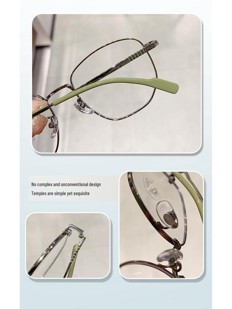 Men's Flat Light Polygon Eyeglass Frame, Enhances Facial Appearance, Women's Glasses with Myopia and Blue Light Protection.