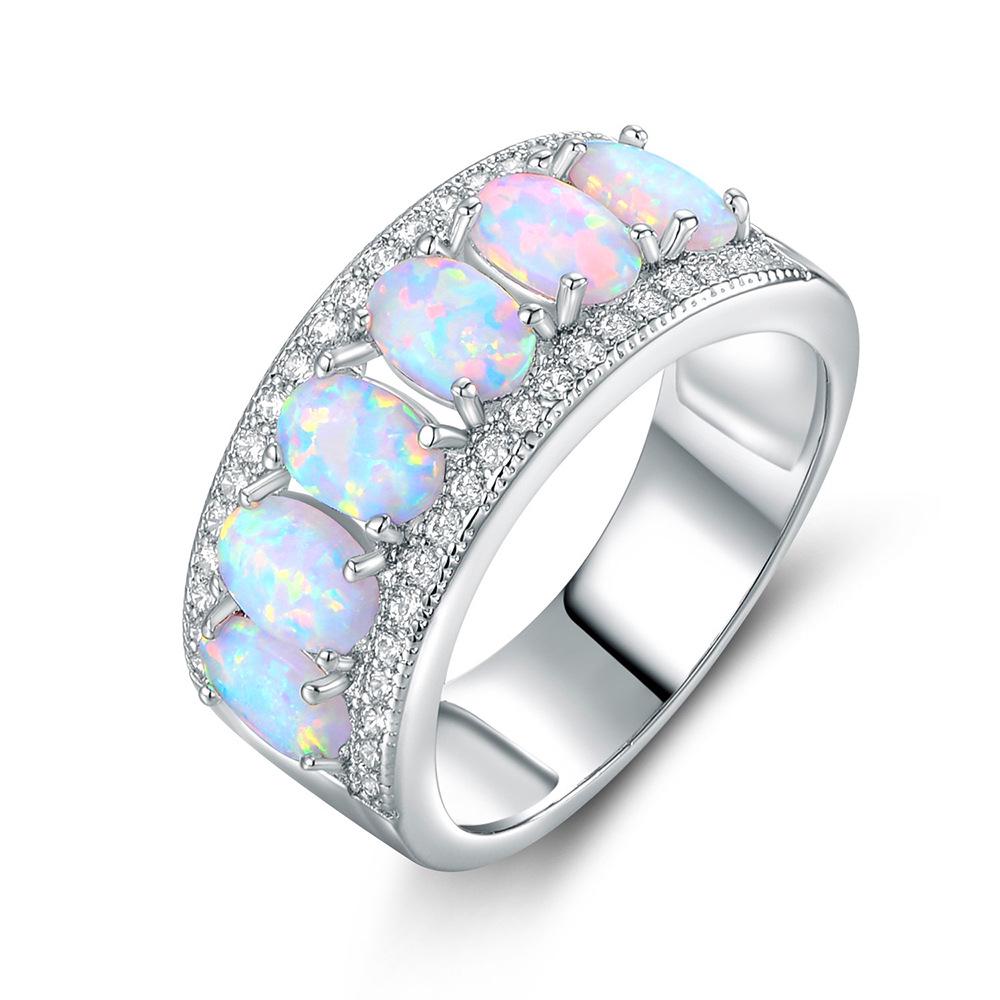 Top-Selling Women s Copper Inlay Opal Ring - European  American Fashion Jewelry Piece Size 6