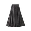 Women's Pleated Ruffle Tiered Skirt Midi Long Skirts Elastic High Waisted A Line Skirts for Women Casual Flowy Swing Spring Fall Skirt Travel Outfit