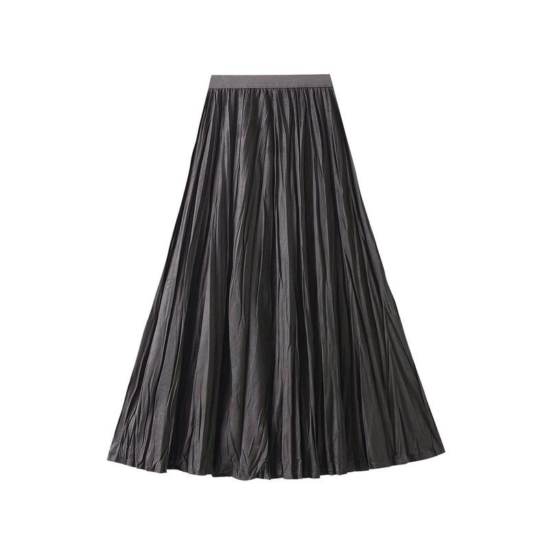 Women's Pleated Ruffle Tiered Skirt Midi Long Skirts Elastic High Waisted A Line Skirts for Women Casual Flowy Swing Spring Fall Skirt Travel Outfit