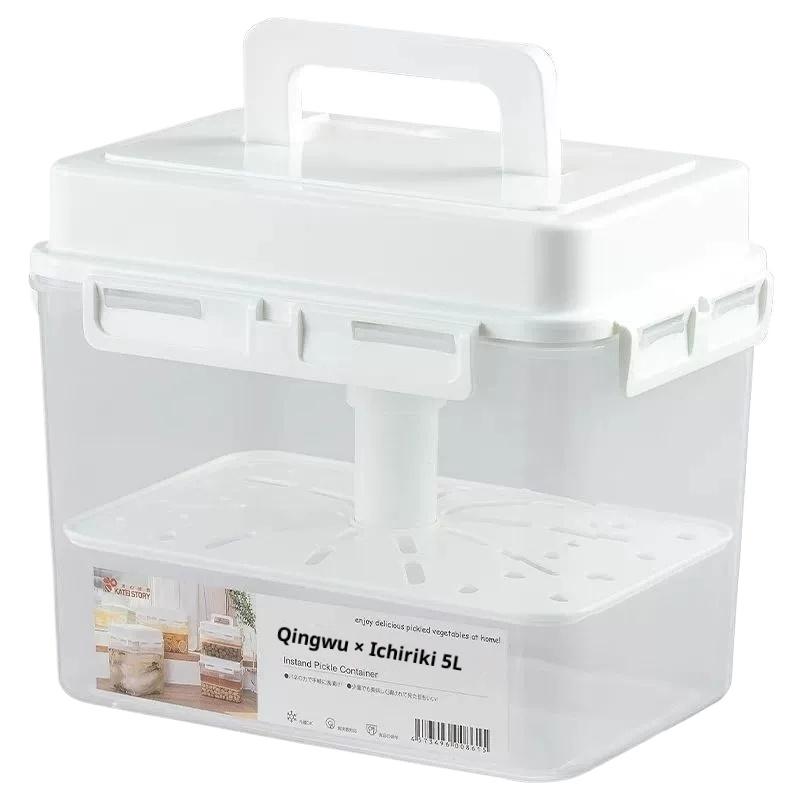 5L Kimchi Press Storage Container Pickle Jar For Gherkin Sauerkraut Kimchi Storage Container And Fermentation Organization