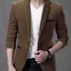 Suits Jacket Skin-friendly Long Sleeve Corduroy Men Fashion Casual Business Blazer for Autumn