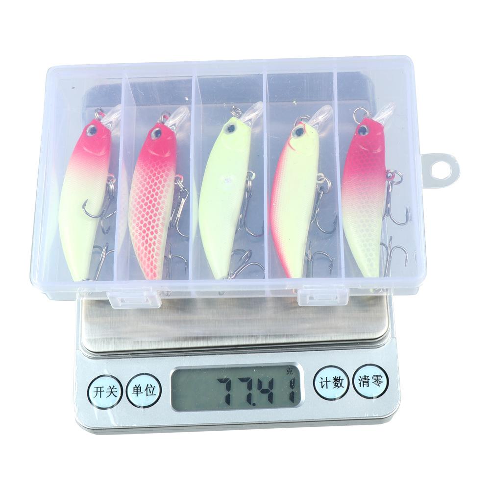 5PCSLuminous Minnow Set5g /6.5g /8g Sinking artificial bait for sea fishing of mackerel and bass