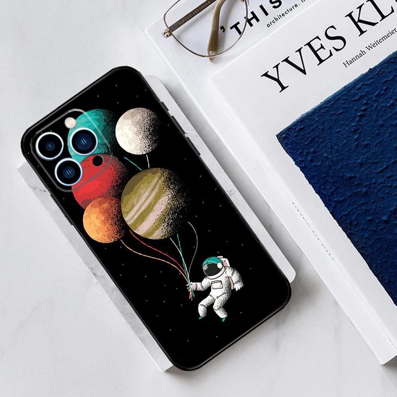 

Astronaut Balloons Stars Space Planets Case For iPhone 17 Air 15 14 11 16 Pro Max 13 12 Mini 15 16 Plus 16e Funda Silicone Cover iPhone 13 mini