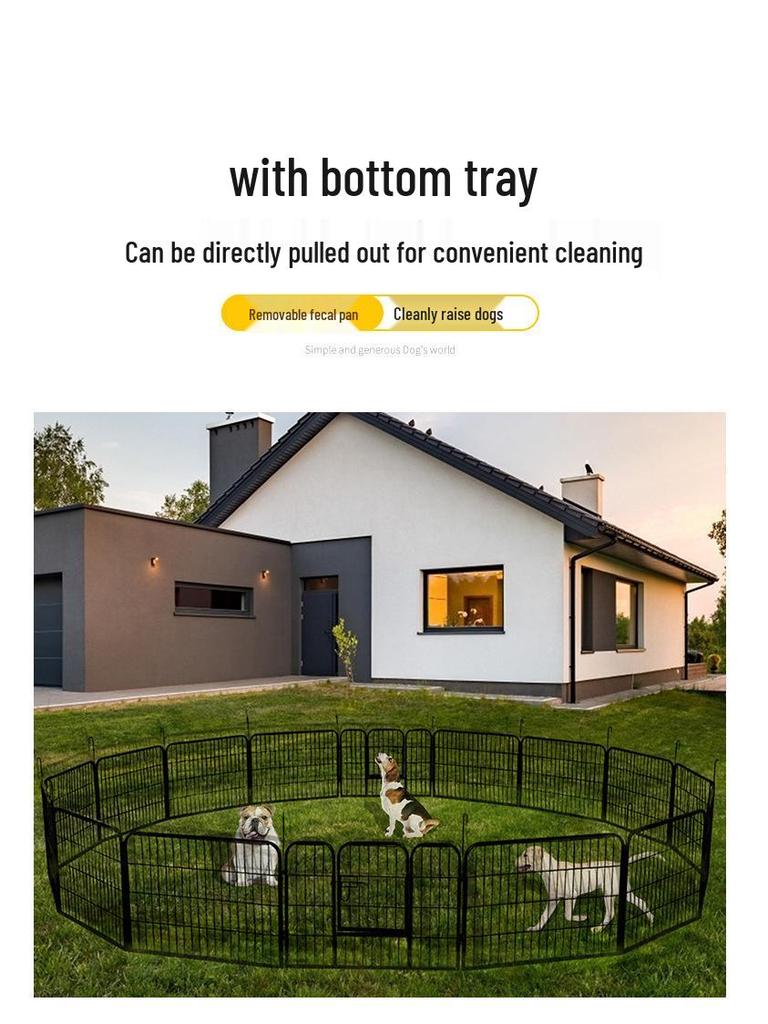 Pet Fence Barrier Cage with Isolation Door for Medium to Large Dogs