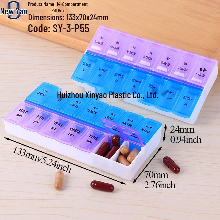 Seven-Day Pill Organizer: Morning, Noon, Night Portable Capsule Case with Large Capacity