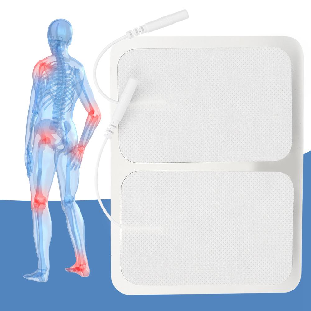 20Pcs Physical Therapy Electrode Pads 6x9cm Nonwovens 2.0 Holes Silicone Contact Pin Electrode