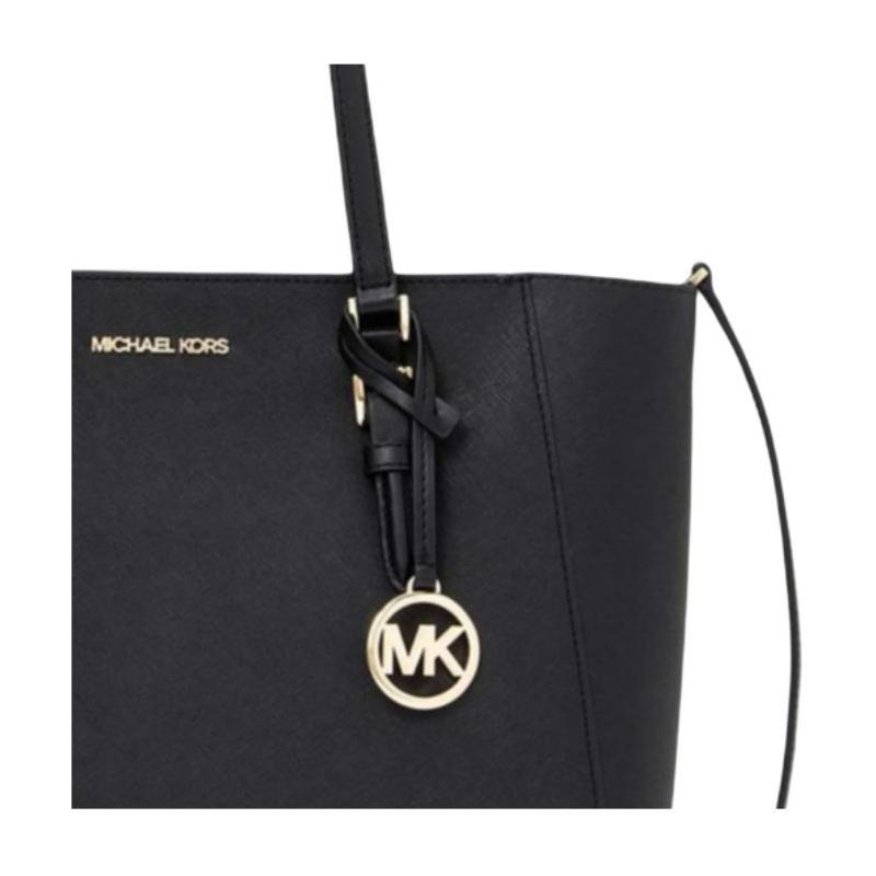 MICHAEL KORS Charlotte Brand Logo Zipper Closure Three-in-One Tote Bag Tote Bag Shopping Bag Cowhide Shoulder Bag Large Women's Black