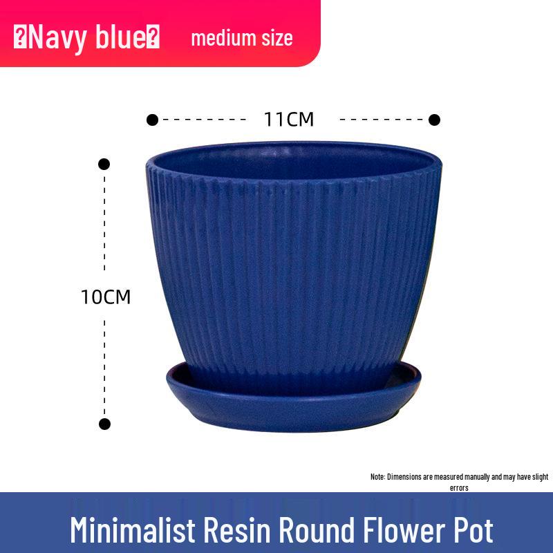 Small Vertical Stripe Resin Succulent Pot - Echeveria Non-Ceramic Planter for Home or Balcony