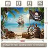 2D Jolly Roger Piraten Hintergrund - Tropische Strandparty Fotografie Banner