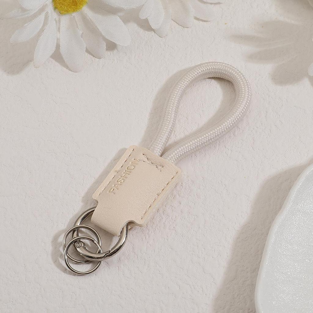 Handwoven Genuine Leather Keychain Pendant - Embossable Logo, High-Quality Lanyard, Anti-Loss Car Keychain.