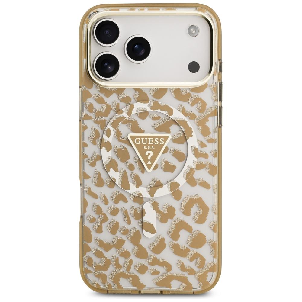 Etui Guess Leopard Glitter Magsafe Do    Iphone 17 Pro Max Brązowy