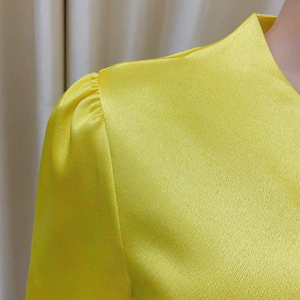 Women's Solid Color V-Neck Lantern Sleeve Blouse - Plus Size, Elegant & Versatile Style for African, European & American Fashion