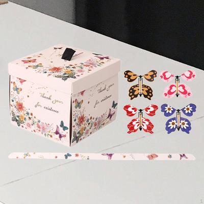 Flying Butterfly Gift Box Surprise Creative Rubber Band Powered Toy Book