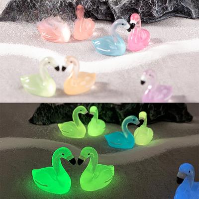 Micro-landscape Ornament Luminous Flamingos Resin Simulation Cartoon Animal Luminous Small Ornament