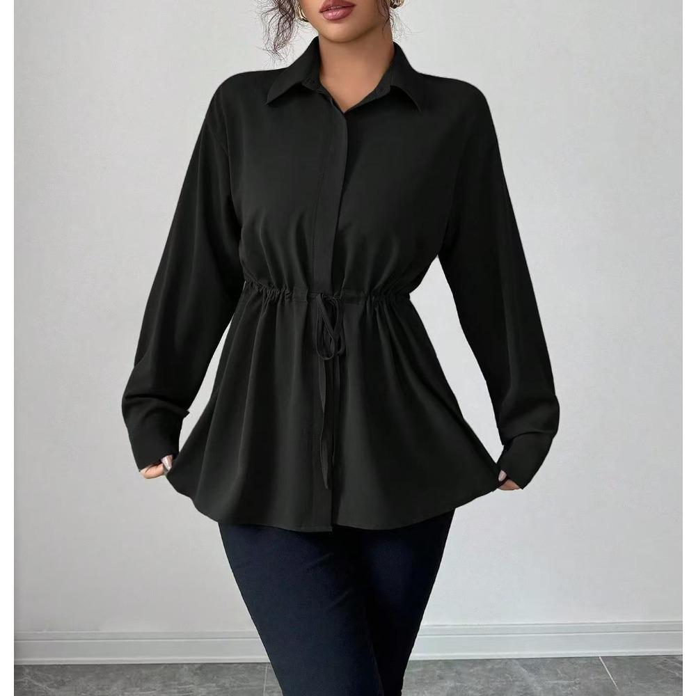 A New Solid-color Casual Long-sleeved Shirt for Elegant Ladies