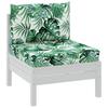 2 Piece Pallet Cushions with Leaf Pattern Fabric