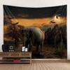 Bohemian Elephant Art Tapestry Sunrise Sunset Forest Landscape Home Decoration Wall Hanging Hippie Living Room Background Cloth