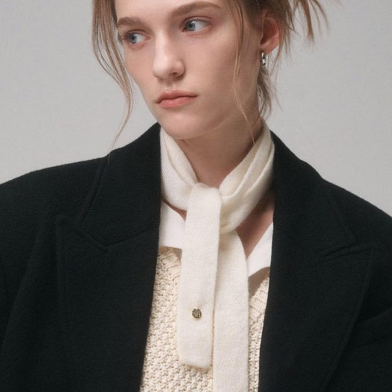 Saint Luxure 100% Kaschmir Dünner Schal Elfenbein