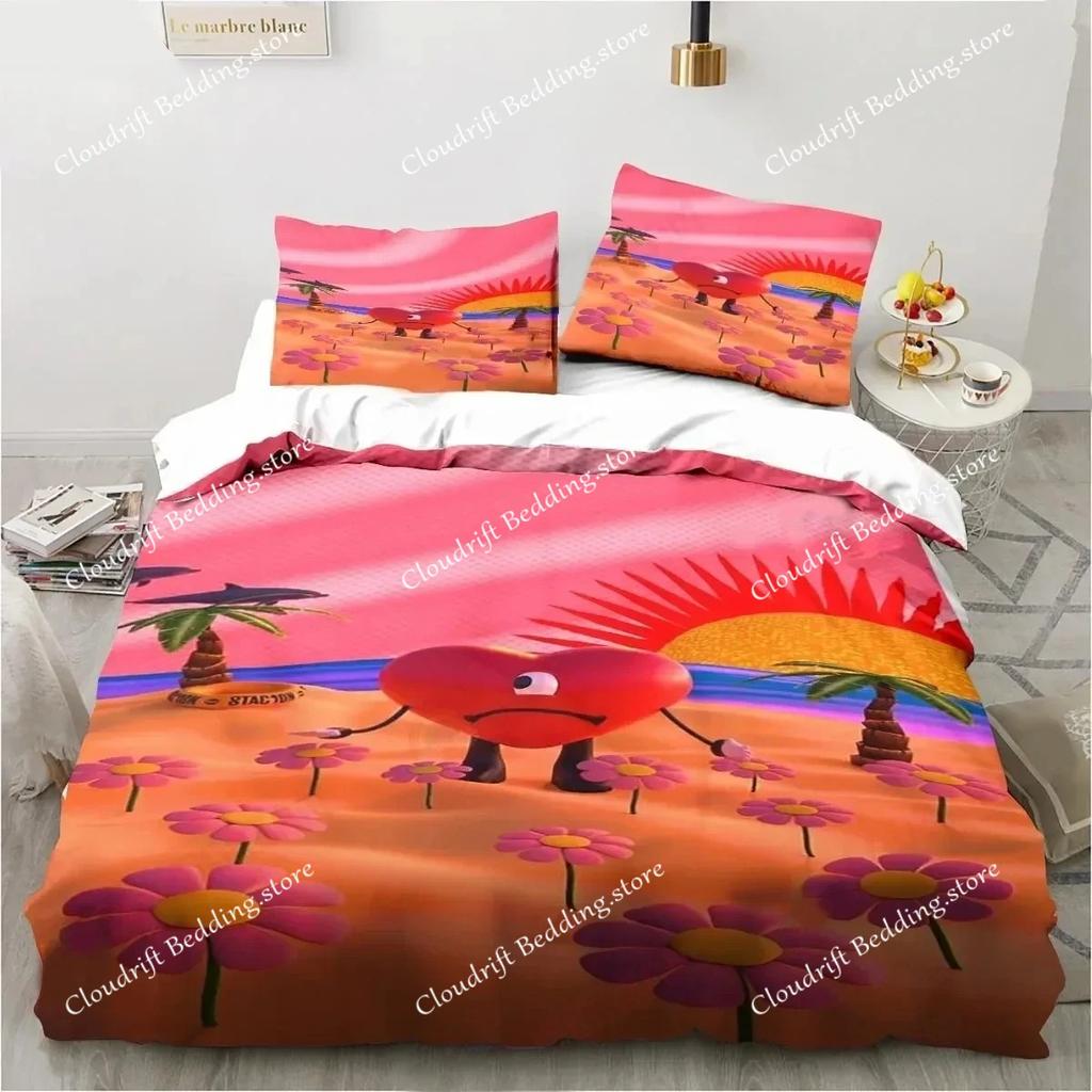 Funny Bad Bunny Un Verano Sin Ti Bedding Set Polyester Quilt Cover Pillowcase Comforter King Queen Size  Duvet Cover Bed Set