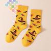 Halloween Matching Couple Socks, Funny Pumpkin Design Mid Calf Casual Socks for Men and Women