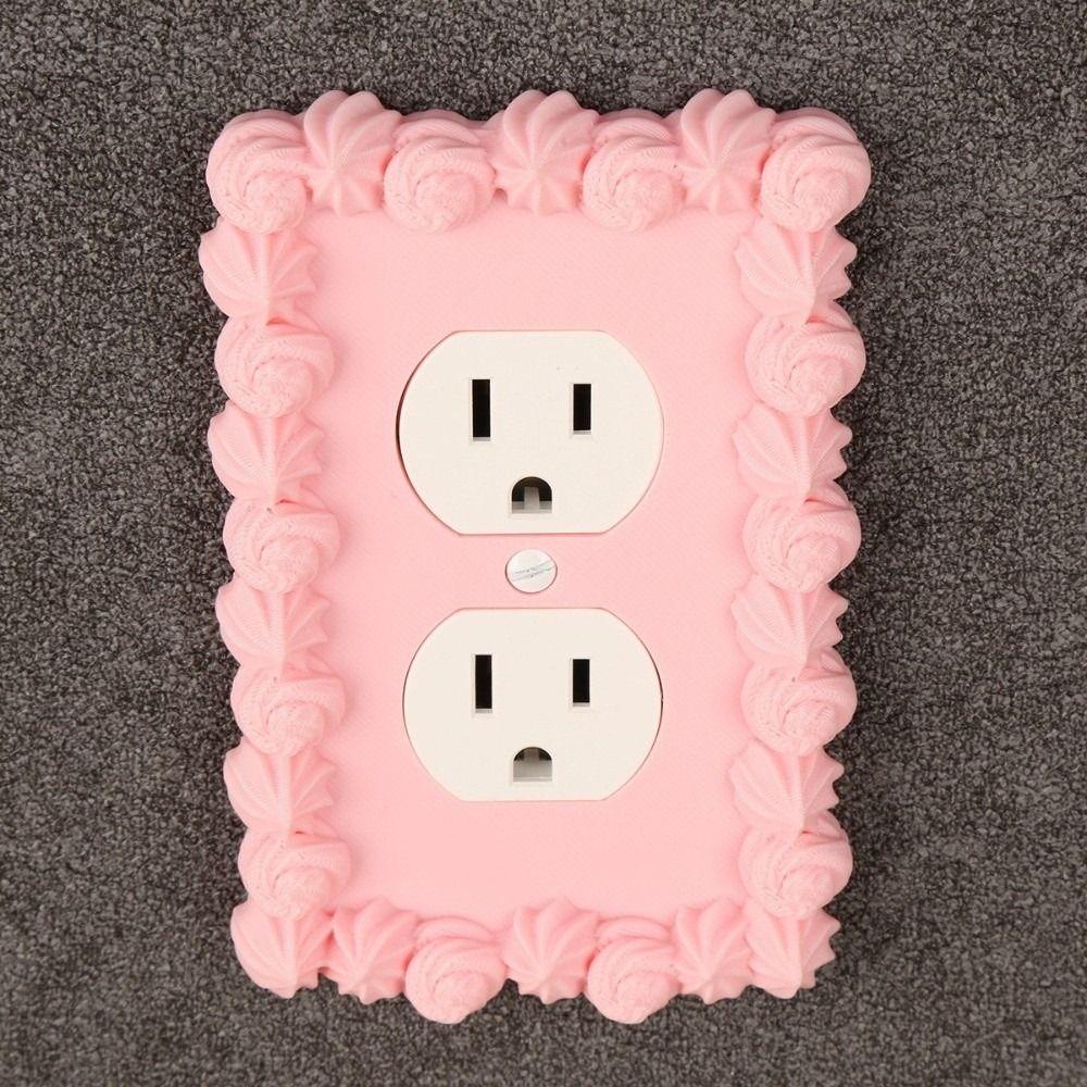 Cream Style Light Switch Cover Piping Texture Wall Plate Cover Decorative Wall Plate  Bedroom Decor