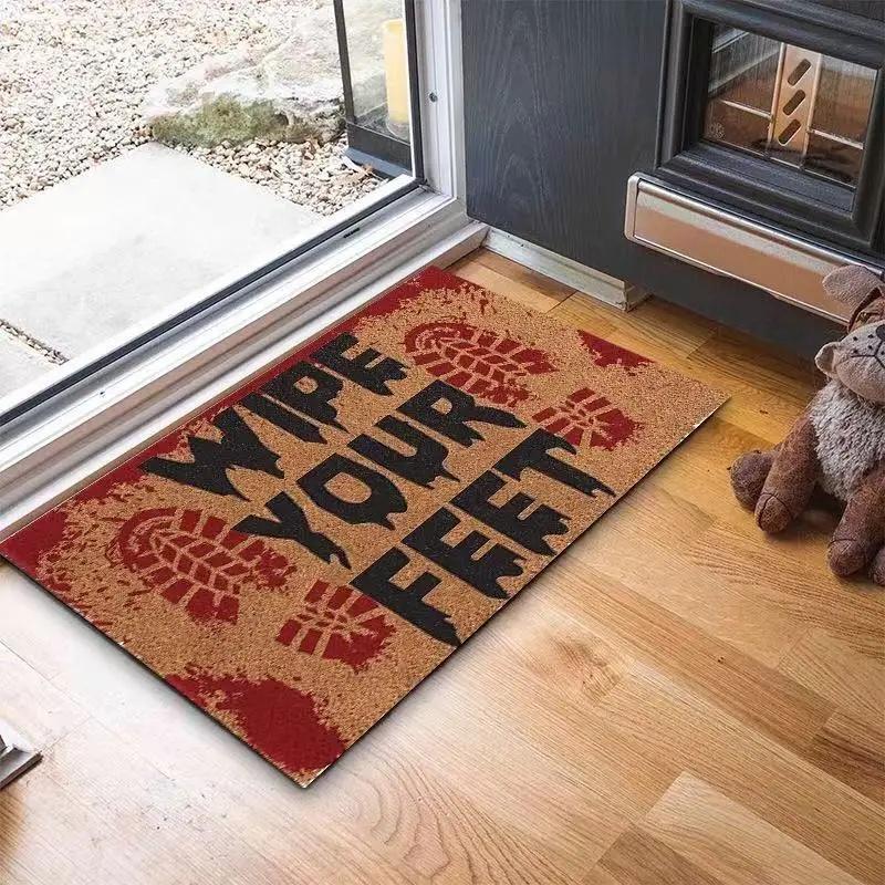 American Halloween Decorative Doormat Anti-Slip Foot Mat Home Bathroom Toilet Floor Mat for Entrance Hall Home Decoration