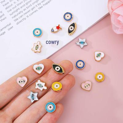 Double-Sided Turkish Evil Eye Bead Jewelry Accessories for DIY Bracelets & Keychains
