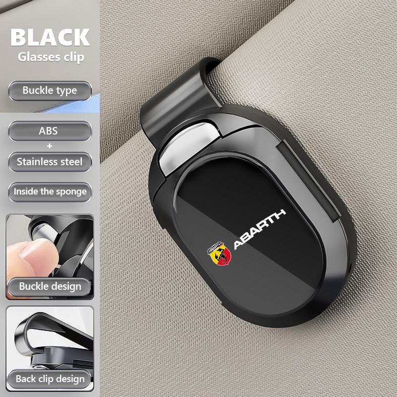 For Abarth Car Sun Visor Glasses Holder Sunglasses Case Eyeglasses Clip FIAT 500 FR Ducato Doblo Freemont Idea Stilo Panda