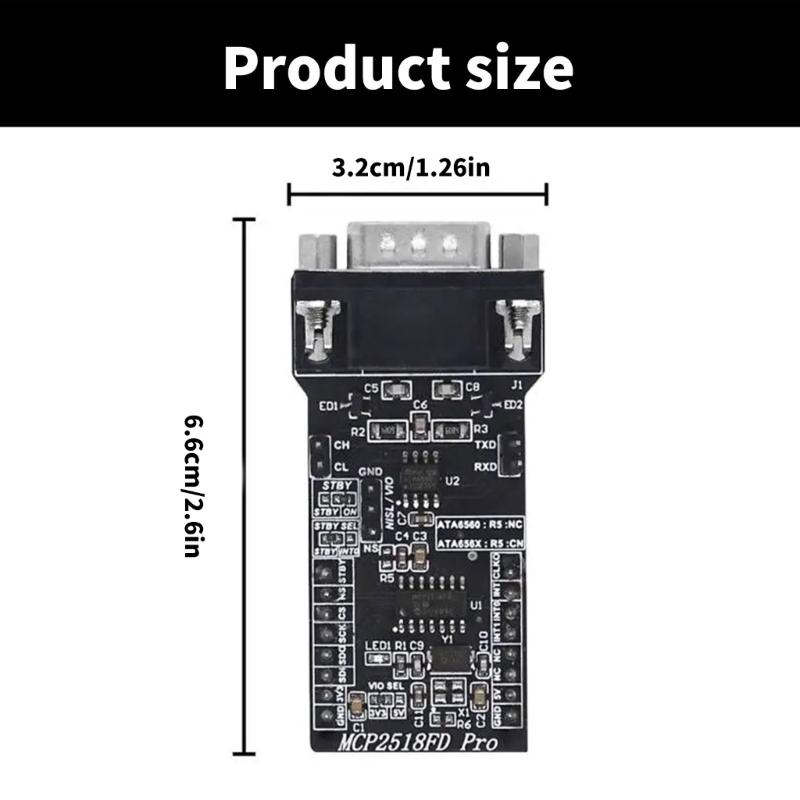 SPI to CANFD Module MCP2518FD Module ATA6560 Transceiver CAN Communication Module Bus Module Super MCP2515 Module