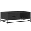 VidaXL Table basse noir 90x57x35 cm bois d'ingénierie et métal, table d'appoint, table de salon, table latérale, bout de 848754