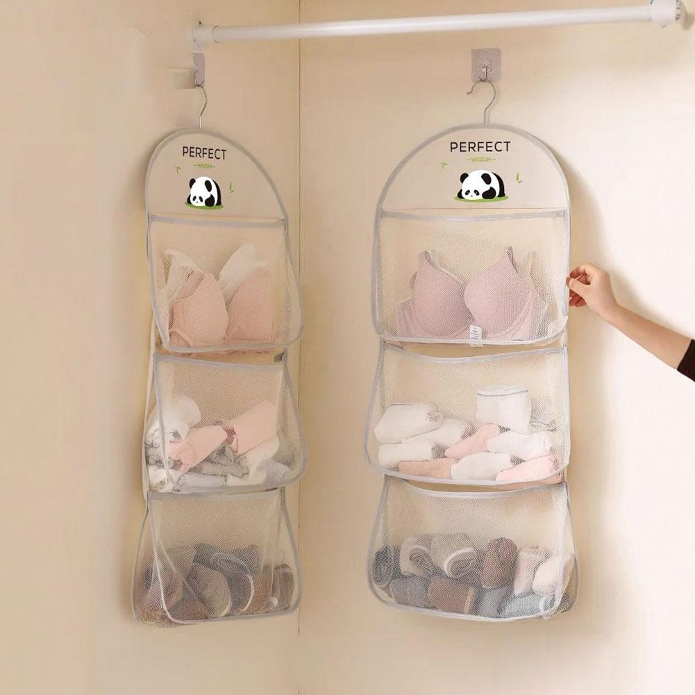 Storage Hanging Bag Underwear Socks Storage Bag Hanging Underwear Storage Net Closet Dormitory Organizer Behind Door Storage Bag