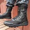 Couple High-top Boots Mesh Breathable Casual Boot Outdoor Non Slip Hiking Boots Tactical Combat Boots for Men Lace Up Ankle Boot