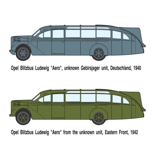 Roden 1/35 Scale German Opel Provaganda Tourist Bus, Aero Military Type, Plastic Model Kit RE35823