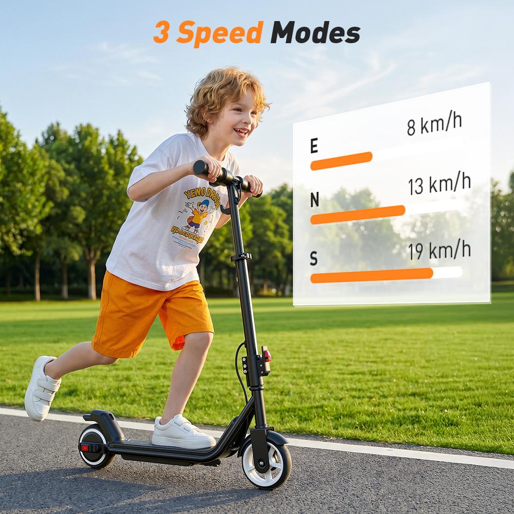 iScooter IK3MAX Kids Electric Scooter 200W Motor 4.5Ah Solid Tires Foldable & Height Adjustable 3-Speed  Electric Scooter for Kids
