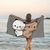 1 Stück Süßer Panda Bär Strandtuch Polyester - Leicht Schnelltrocknend Weich Schwimmen Reise Handtuch, Umarmendes Muster, Unisex für Camping