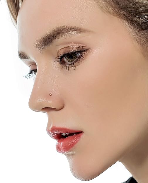20G 38Pcs Stainless Steel Screw Shaped Nose Studs Nose Rings CZ Hoop Tragus Cartilage Nose Ring Labret Nose Piercing Jewelry