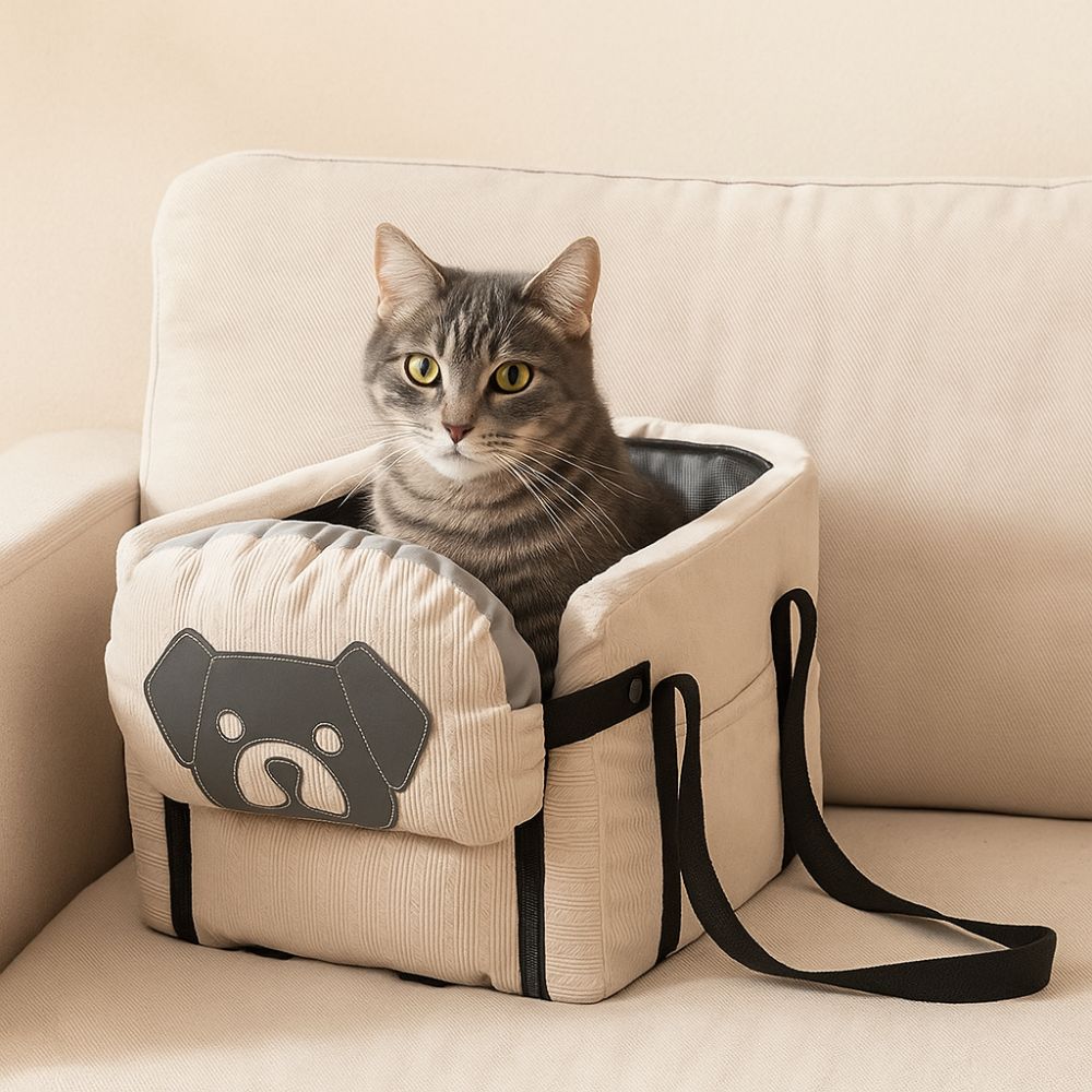 Multifunction Large Capacity Pet Car Seat Breathable Adjustable Harness Car Safety Seat Foldable Pet Car Luggage Travel