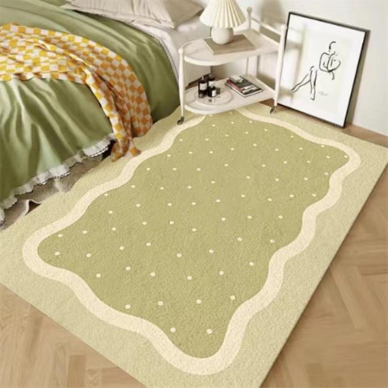 Cream Style Rugs for Bedroom Thick Plush Living Room Decoration Anti-slip Carpet Fluffy Soft Bedside Rug Home Washable Floor Mat