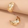 Open Wide Textured Hoop Earrings For Women Chunky C Shaped Twist Circle Earrings Statement Round Earrings Geometric Jewelry