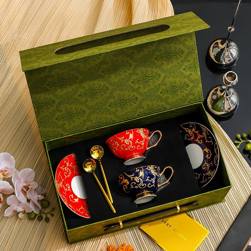 Coffee cup high-end exquisite light luxury high-end ceramic cup afternoon tea tea set gift box wedding gift