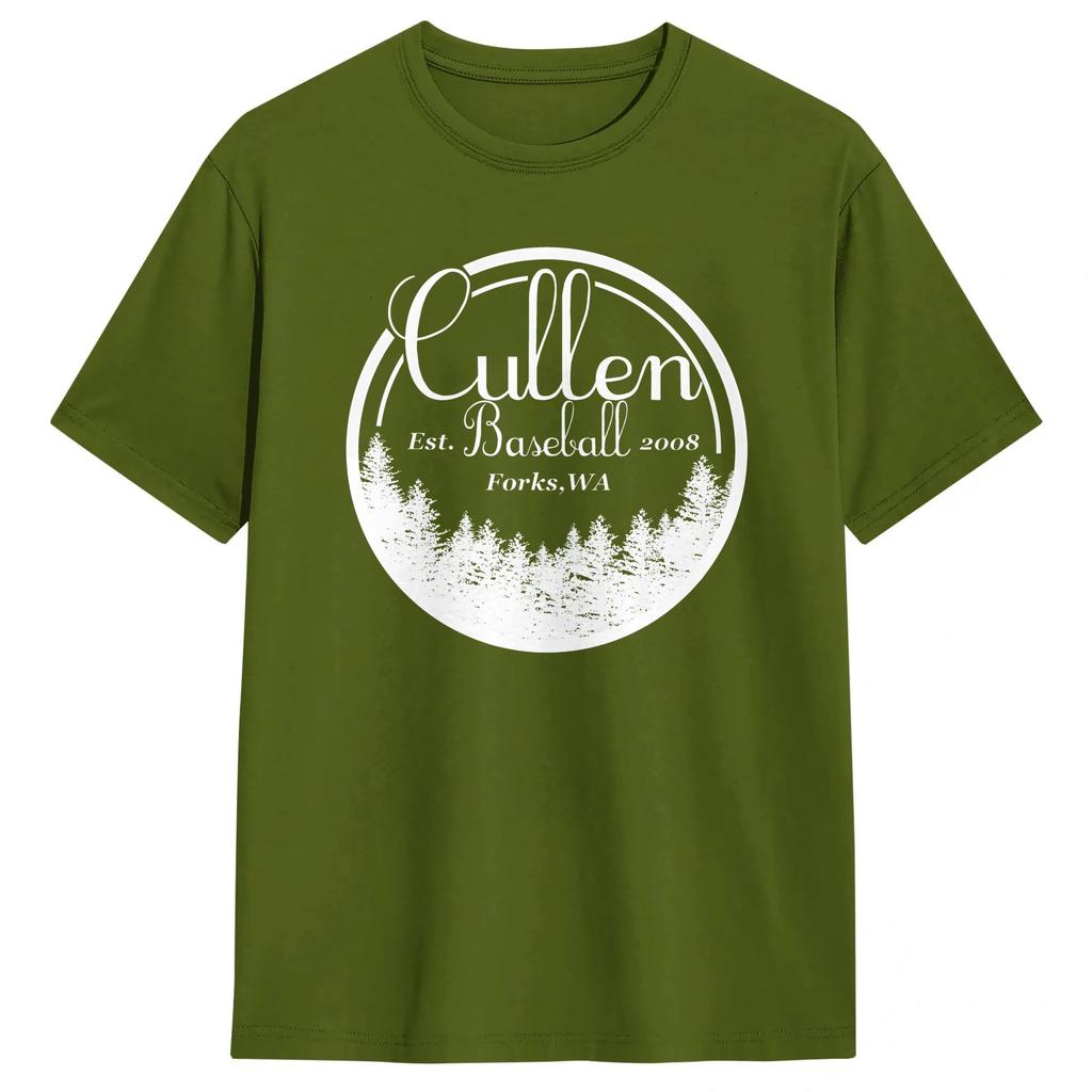 Cullen Baseball Twilight Tshirt Summer Pure Cotton Tshirts For Unisexs Print Tshirt Short Sleeve Y2k Fun Clothes
