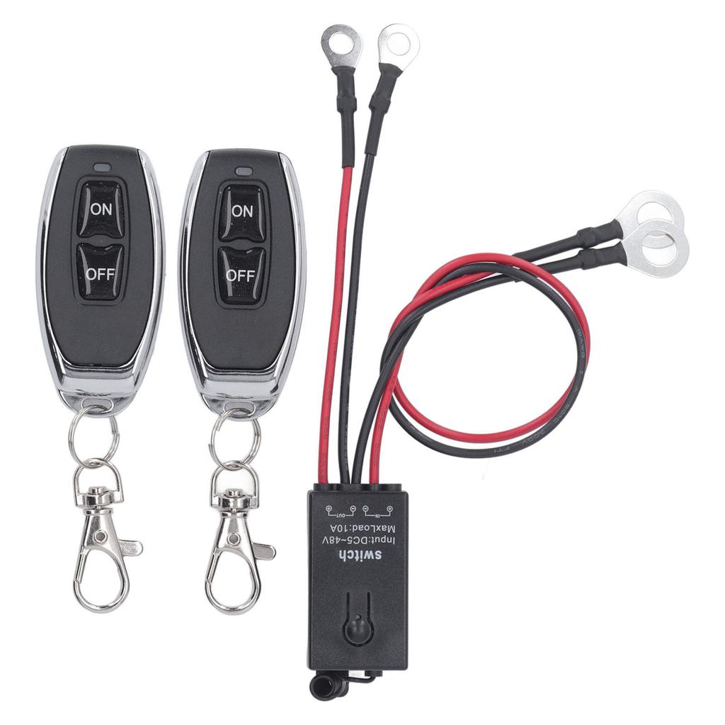 Power Relay Wireless Remote Control Relay 5-48V with 2 Controllers Manual Button for Industrial Car Electronics
