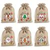 6pcs Festive Christmas Gift Bags - 6 Assorted Colors, Elastic Drawstring Closure, Ideal for Holiday Party Decorations