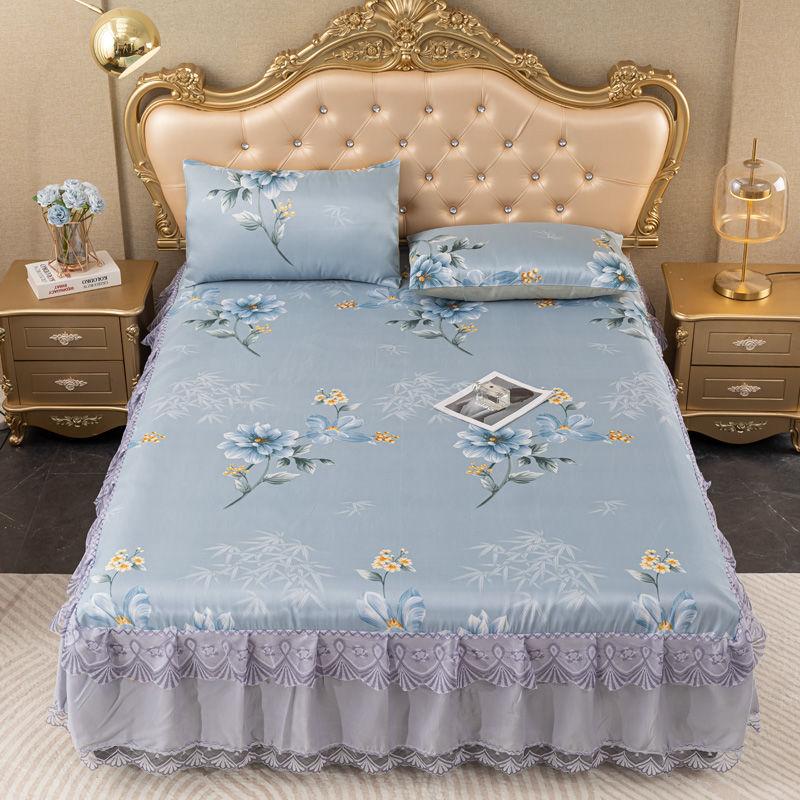 Bedroom Flat Sheets Bed Printed Fashion Modern Queen King Size Washed Cotton Comfortable Bedding Mattress Cover Bedspread