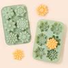 6 Holes Snowflake Silicone Scent Candle Mold Relief Flower Petal Design DIY Gypsum Resin Mold Cookies Chocolate Mooncake Mold