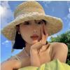 New Summer Large Brim Sun Protection Hat with Lace Trim, Hollow Design, Foldable, UV Protection, Beach Sun Hat