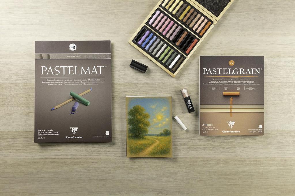 Clairefontaine Pastel Mat 2 12 Pastel Neutral Suitable for Pencils and Colored Clairefontaine Cf96008 No. Block, 30x40cm, Sheets, 360g/m², Paper,