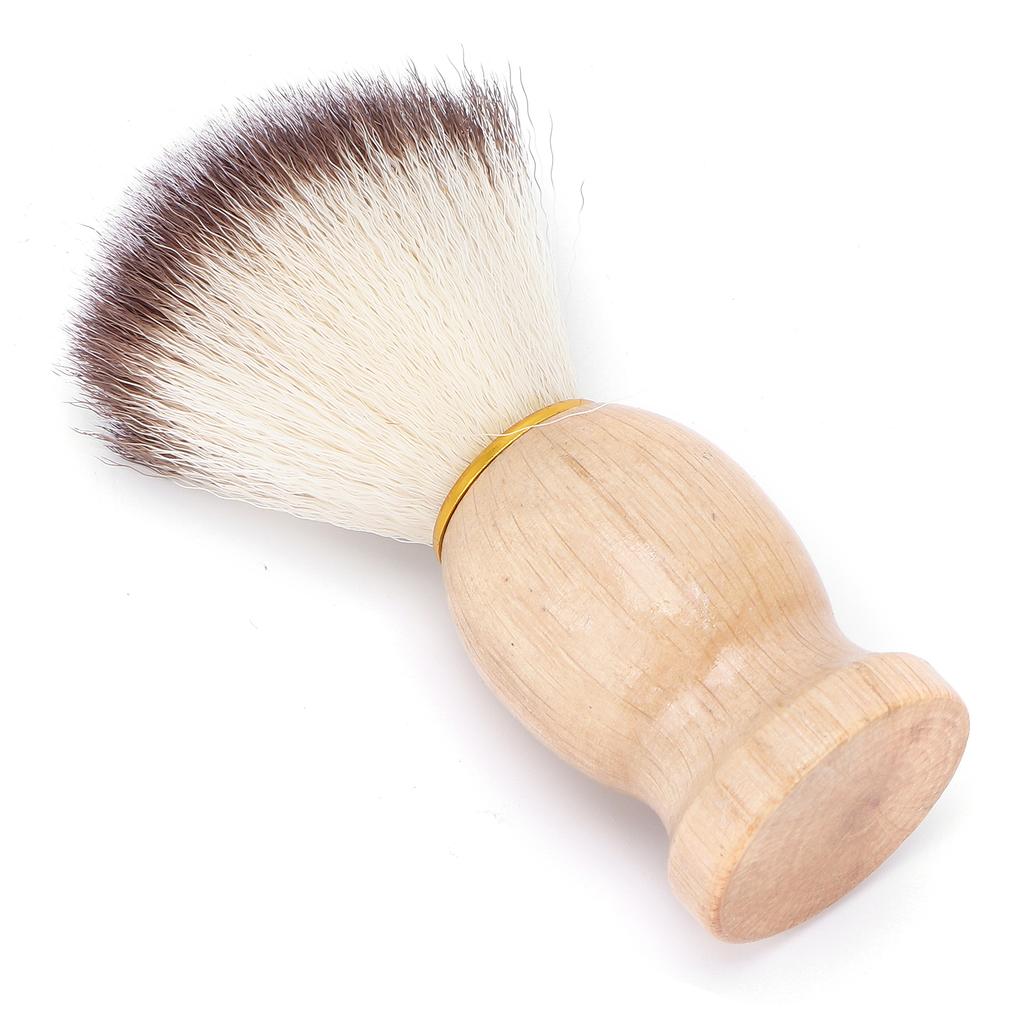 Men S Shaving Brush Soft Nylon Wool Solid Wood Handle Facial Beard Cleaning Grooming Shave Tool